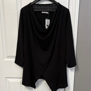 Ricki's Elegant Black Cowl Neck Blouse